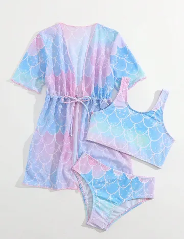 Costum de baie Shein Kids, albastru