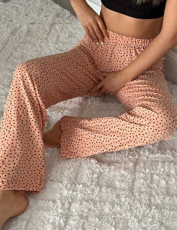 Pantaloni de pijama SHEIN, portocaliu/negru