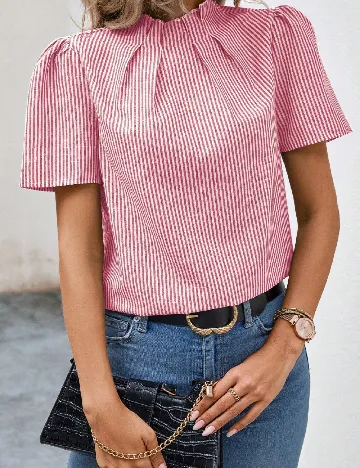 Bluza SHEIN CURVE, alb/rosu