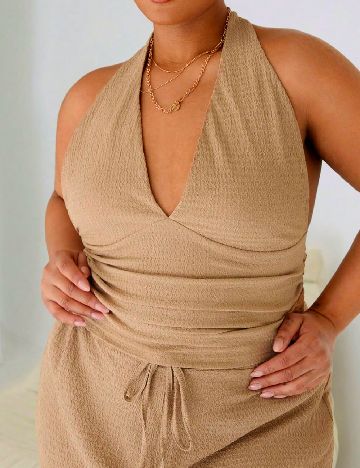 Compleu SHEIN CURVE, maro