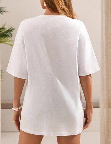 Tricou Oversize SHEIN CURVE, alb