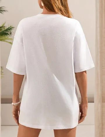 Tricou Oversize SHEIN CURVE, alb