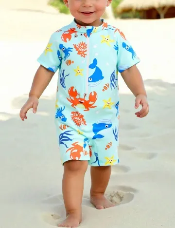 Salopeta de plaja Shein Kids, albastru