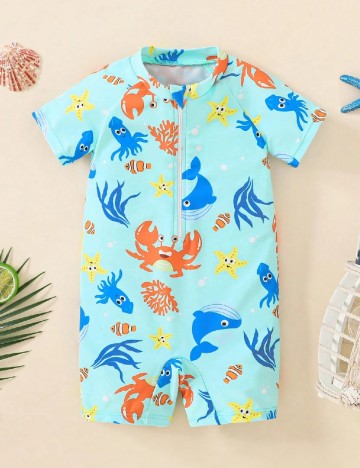 Salopeta de plaja Shein Kids, albastru