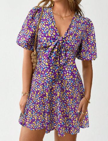 Rochie scurta SHEIN, floral print