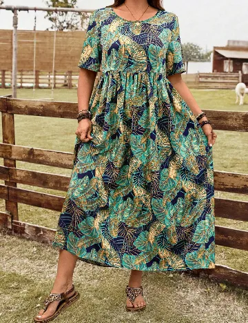 Rochie lunga SHEIN CURVE, mix culori