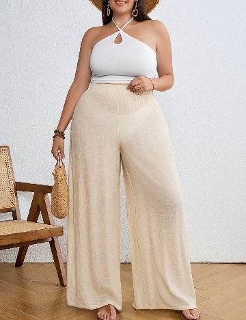 Pantaloni SHEIN CURVE, crem