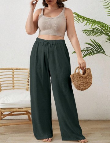 Pantaloni SHEIN CURVE, verde