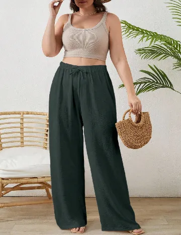 Pantaloni SHEIN CURVE, verde