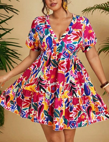 Rochie scurta SHEIN CURVE, mix culori