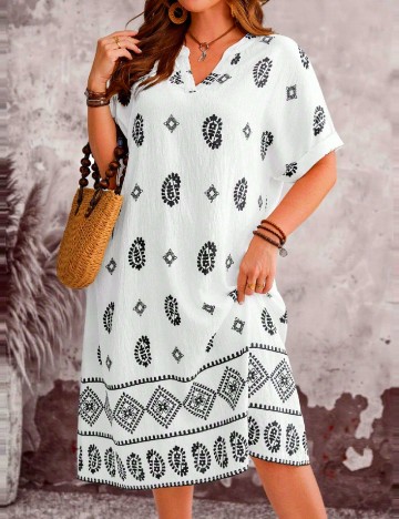 Rochie medie Emery Rose Curve, ecru