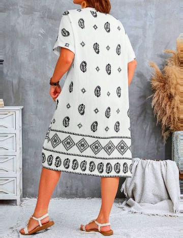 Rochie medie Emery Rose Curve, ecru