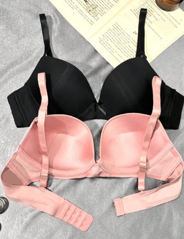 Set sutiene 2 bucati SHEIN, negru/roz