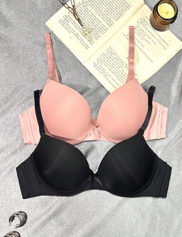 Set sutiene 2 bucati SHEIN, negru/roz