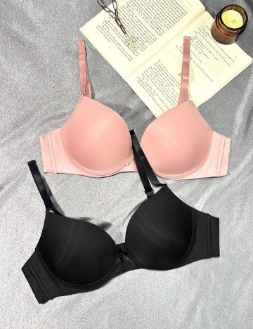 Set sutiene 2 bucati SHEIN, negru/roz