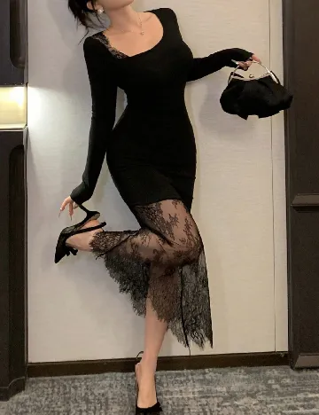 Rochie medie Dazy, negru