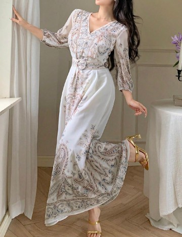 Rochie lunga Dazy, alb