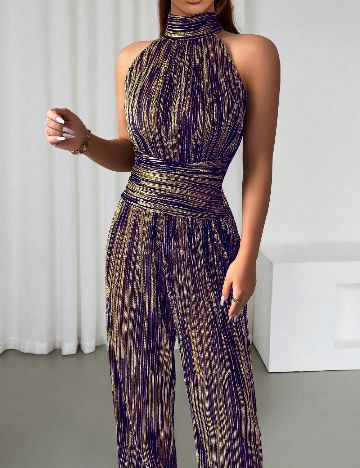 Salopeta SHEIN, mov/auriu