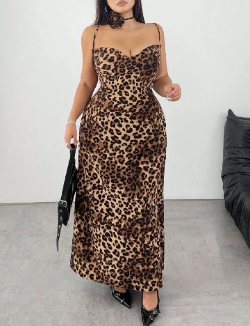 Rochie lunga SHEIN CURVE, animal print