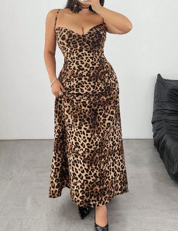Rochie lunga SHEIN CURVE, animal print