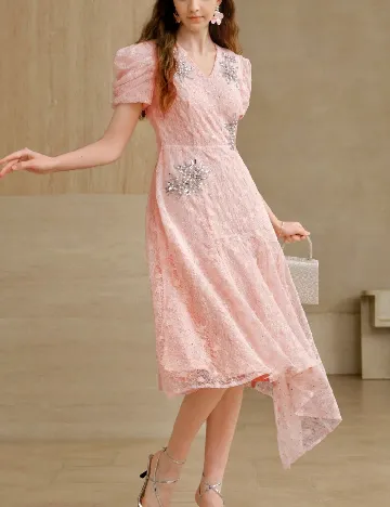 Rochie medie MOTF, roz