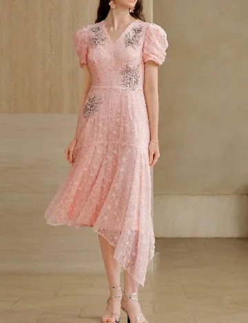 Rochie medie MOTF, roz