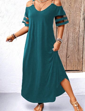 Rochie lunga SHEIN CURVE, turcoaz
