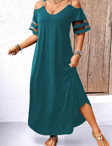 Rochie lunga SHEIN CURVE, turcoaz