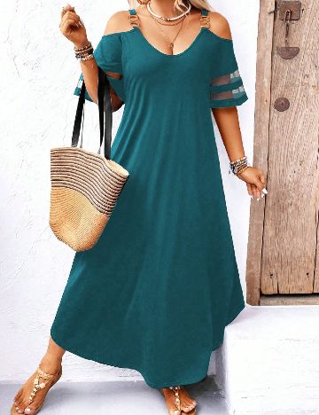 Rochie lunga SHEIN CURVE, turcoaz