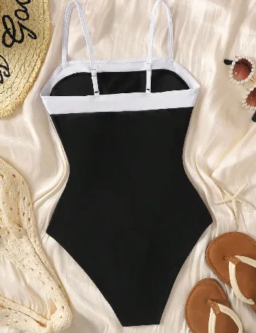 Costum de baie Shein Kids, alb/negru