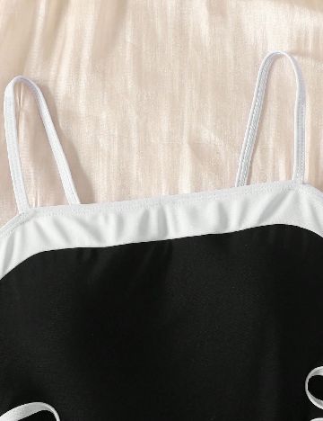 Costum de baie Shein Kids, alb/negru