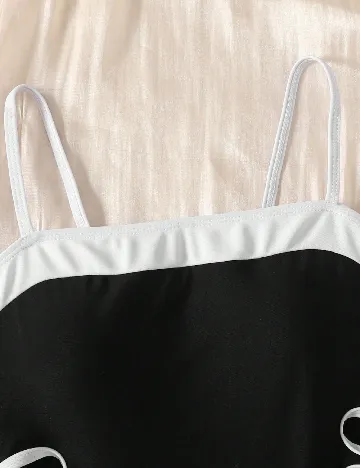 Costum de baie Shein Kids, alb/negru