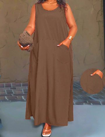 Rochie lunga SHEIN CURVE, maro