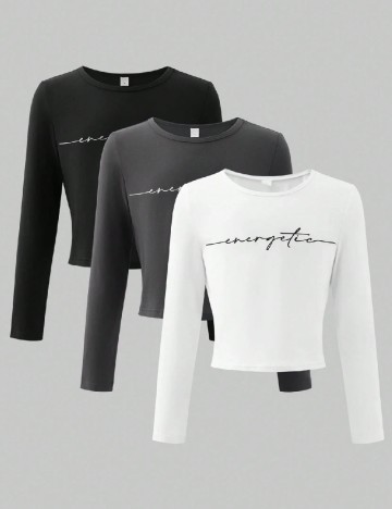 Set bluze 3 bucati Shein Kids, mix culori