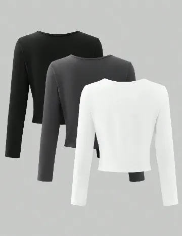 Set bluze 3 bucati Shein Kids, mix culori