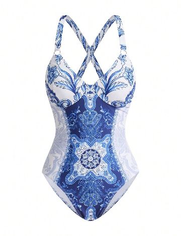 Costum de baie SHEIN, albastru