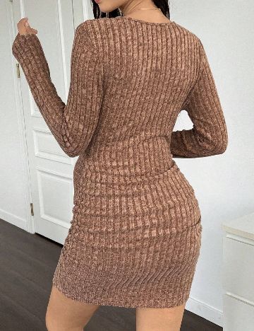 Rochie scurta SHEIN Maternity, maro