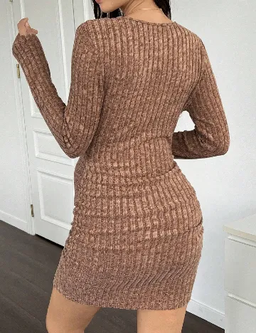 Rochie scurta SHEIN Maternity, maro