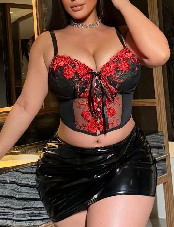 Top SHEIN CURVE, negru