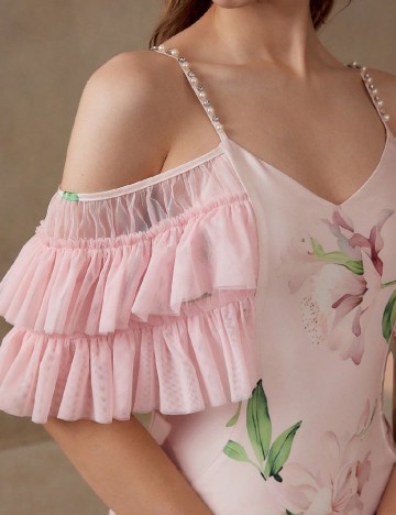 Rochie lunga MOTF, roz