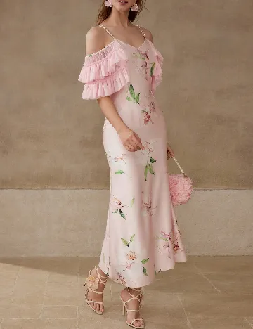 Rochie lunga MOTF, roz