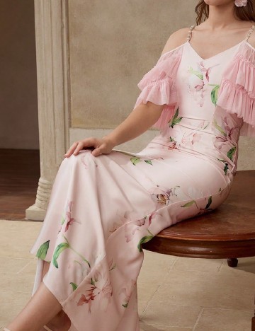 Rochie lunga MOTF, roz