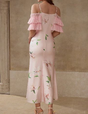Rochie lunga MOTF, roz