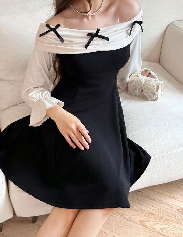 Rochie Shein Kids, negru/crem