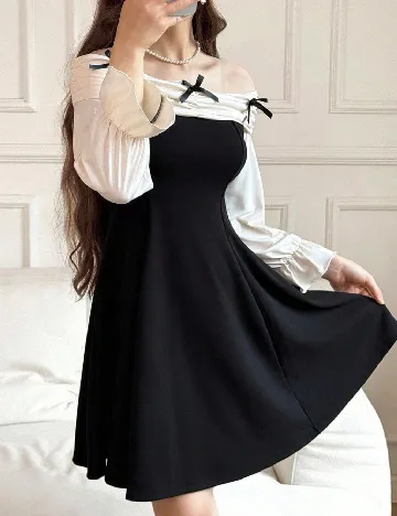 Rochie Shein Kids, negru/crem