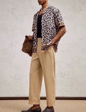 Pantaloni AKNOTIC, maro deschis