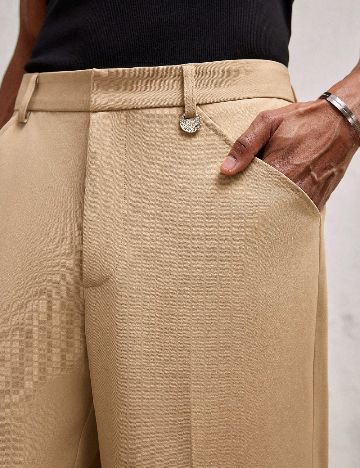 Pantaloni AKNOTIC, maro deschis