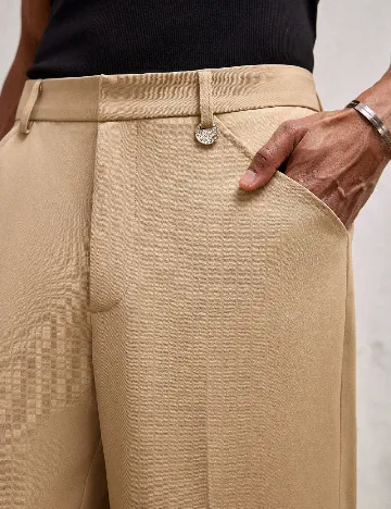 Pantaloni AKNOTIC, maro deschis