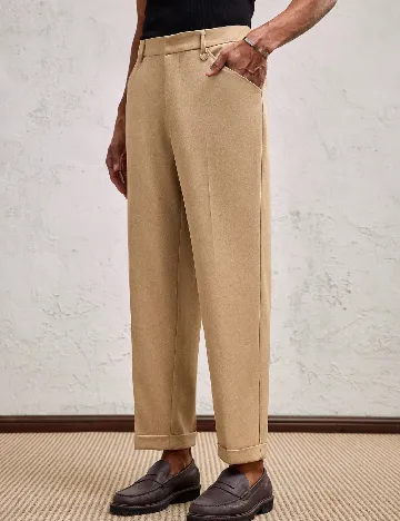 Pantaloni AKNOTIC, maro deschis