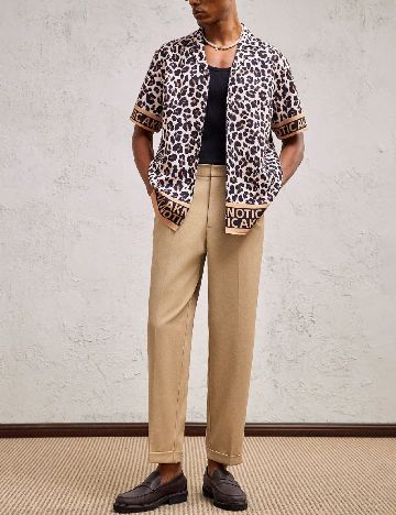 Pantaloni AKNOTIC, maro deschis